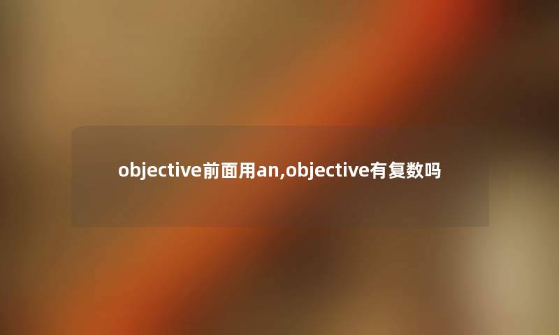 objective前面用an,objective有复数吗