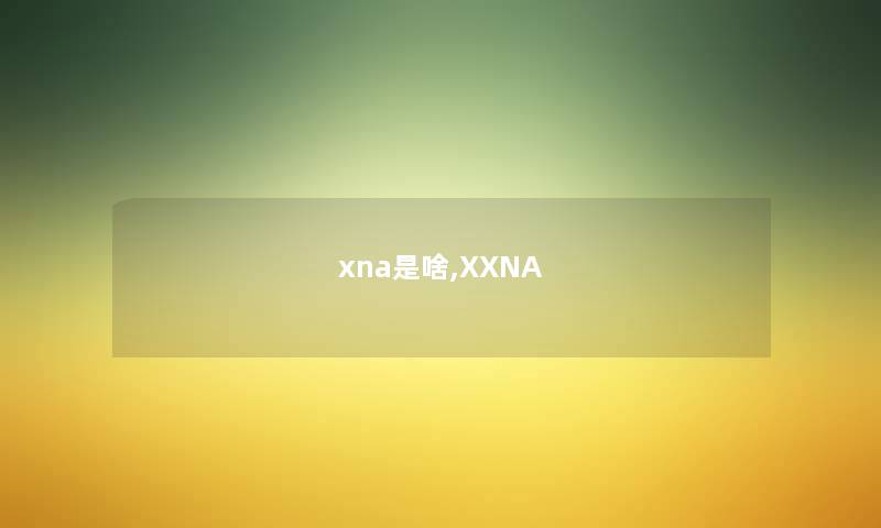 xna是啥,XXNA