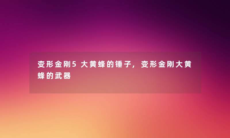 变形金刚5大黄蜂的锤子,变形金刚大黄蜂的武器