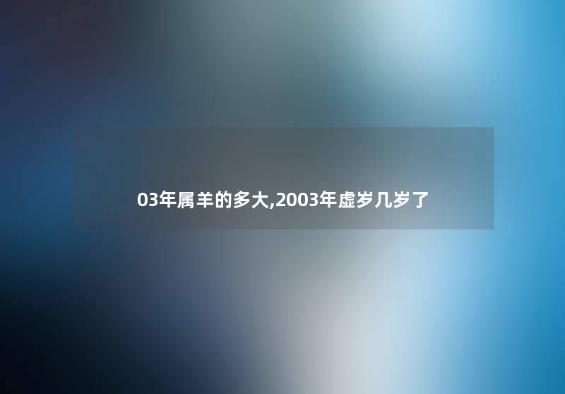 03年属羊的多大,2003年虚岁几岁了
