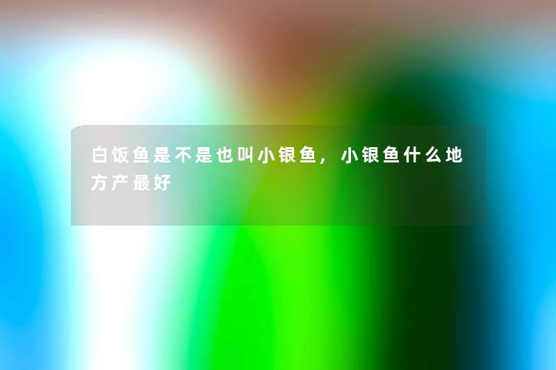 白饭鱼是不是也叫小银鱼,小银鱼什么地方产好 白饭鱼是不是也叫小银鱼,小银鱼什么地方产好