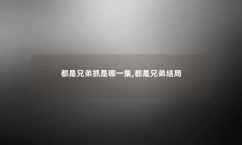 都是兄弟抓是哪一集,都是兄弟结局