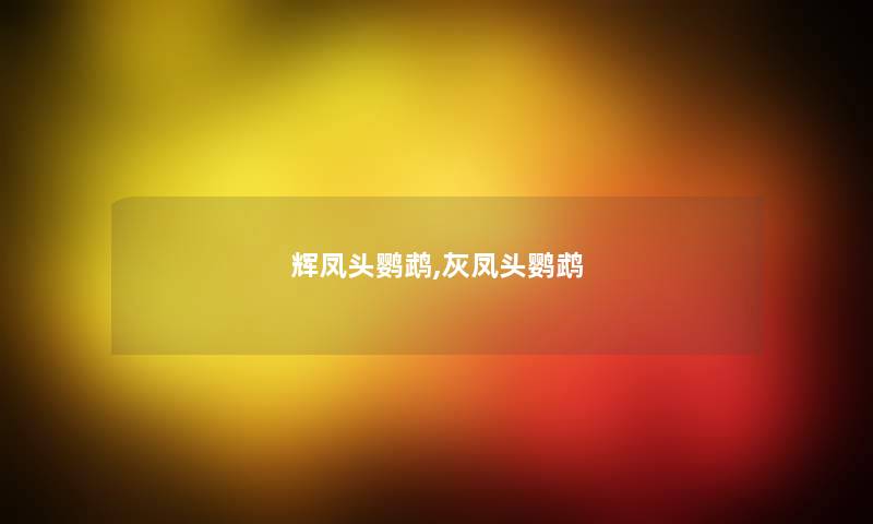 辉凤头鹦鹉,灰凤头鹦鹉 辉凤头鹦鹉,灰凤头鹦鹉