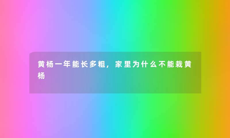 黄杨一年能长多粗,家里为什么不能栽黄杨 黄杨一年能长多粗,家里为什么不能栽黄杨