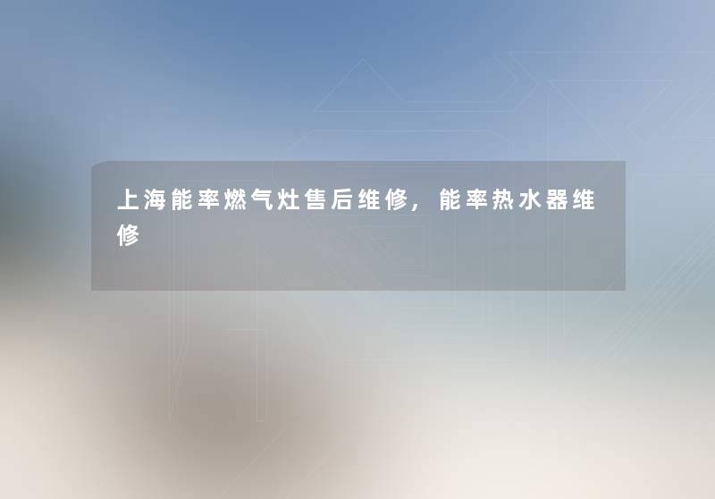 上海能率燃气灶售后维修,能率热水器维修