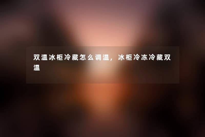 双温冰柜冷藏怎么调温,冰柜冷冻冷藏双温