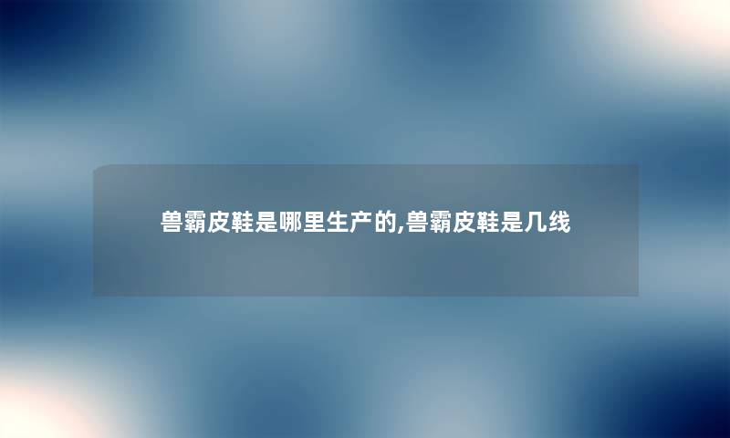 兽霸皮鞋是哪里生产的,兽霸皮鞋是几线