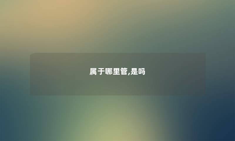 属于哪里管,是吗