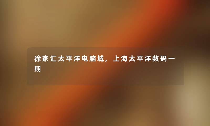 徐家汇太平洋电脑城,上海太平洋数码一期